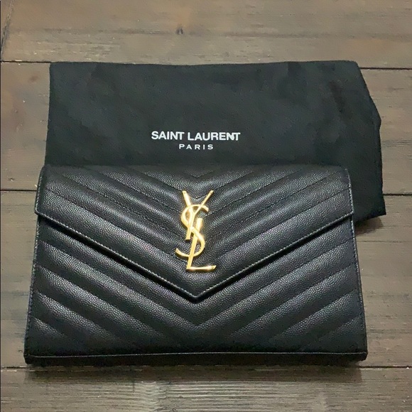 Saint Laurent Handbags - AUTHENTIC YSL Monogram Leather Chain Shoulder Bag